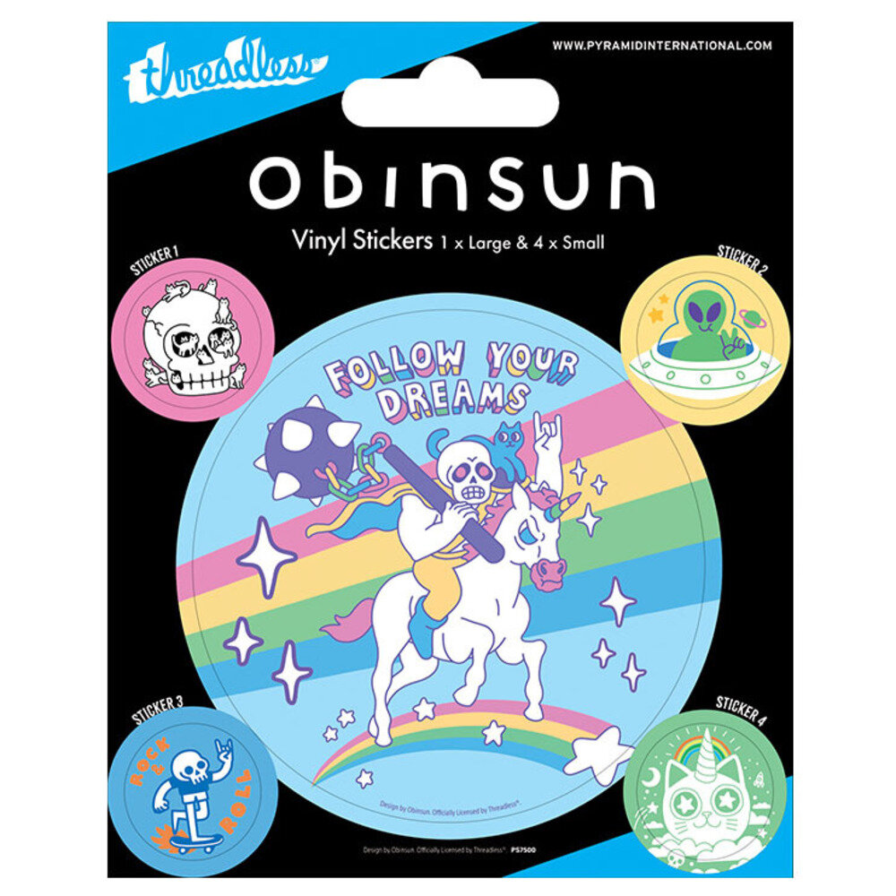Obinsun Follow Your Dreams Vinyl Sticker Set (Pack of 5)